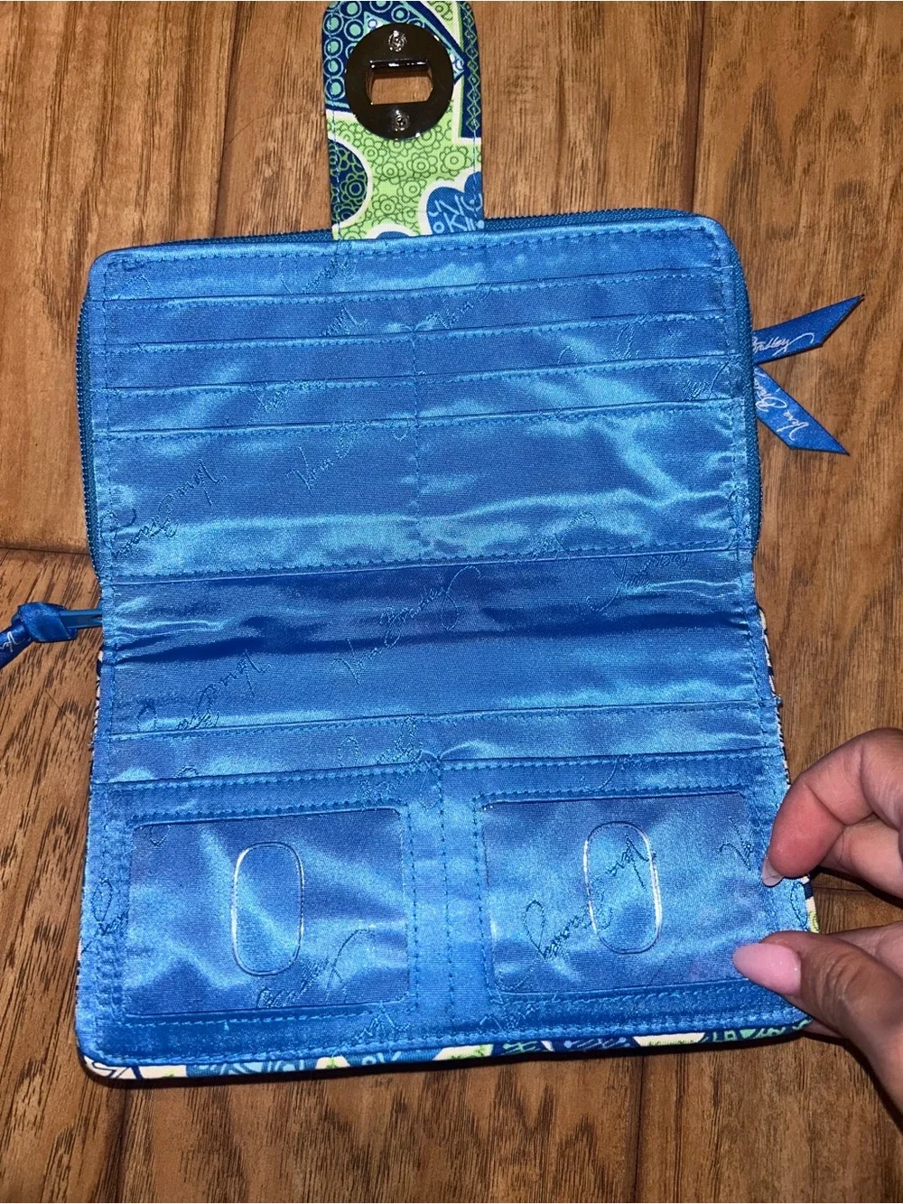 Vera Bradley Blue & Green Floral Zip Wallet - Picture 3 of 5